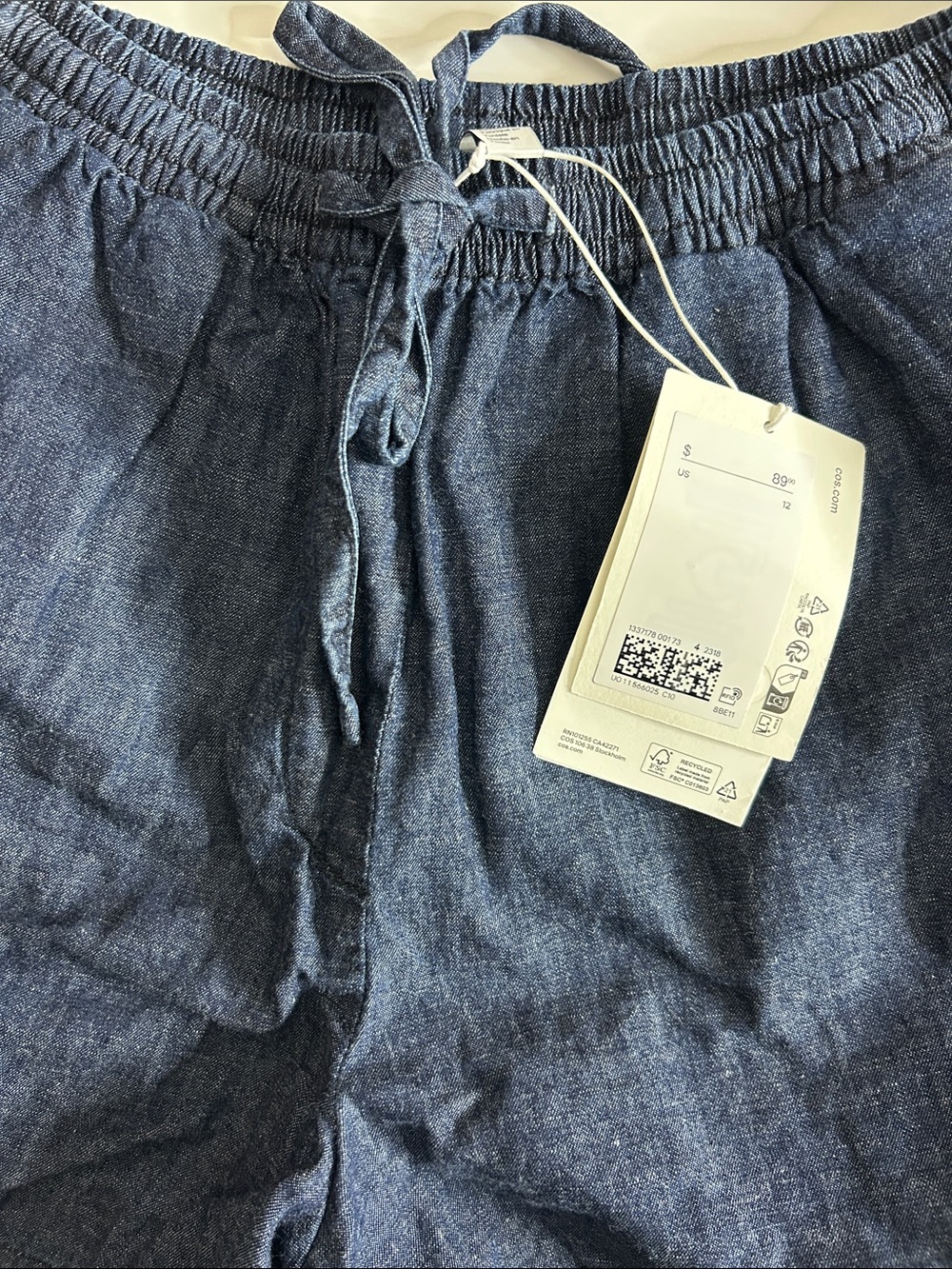 NWT COS DRAWSTRING DENIM SHORTS - Picture 9 of 14
